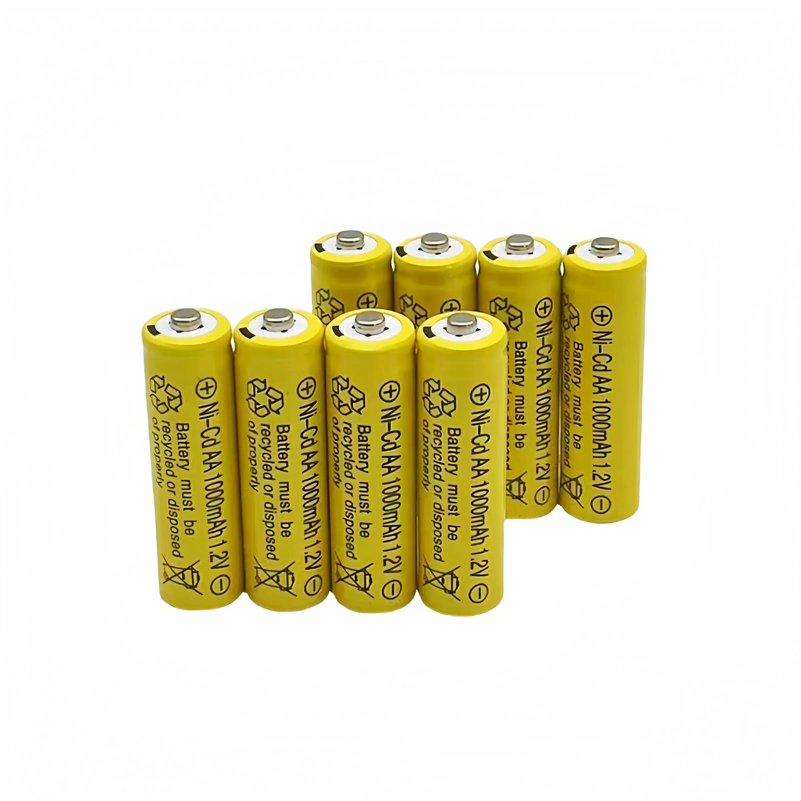 1.2V original AA 1000mAh nickel cadmium rechargeable battery, suitable for flashlight electric toys: light yellow