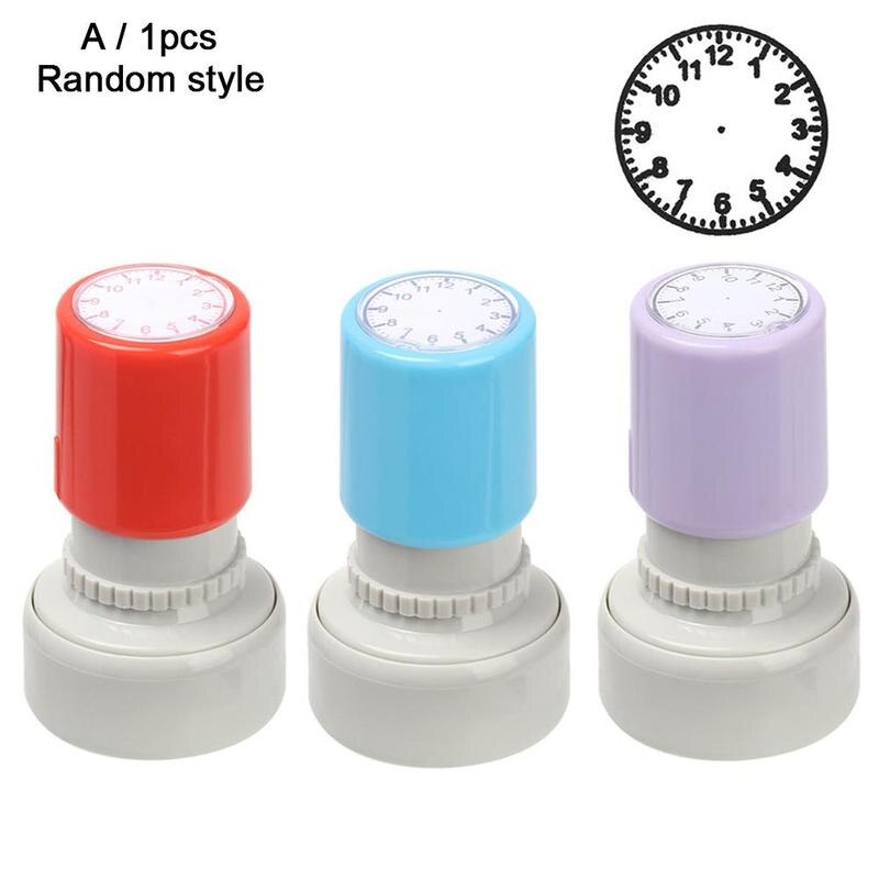 Tampon d'horloge 1 pièce, outils d'enseignement pour enfants, apprentissage, horloge, horloge, sceau, école primaire G7S9