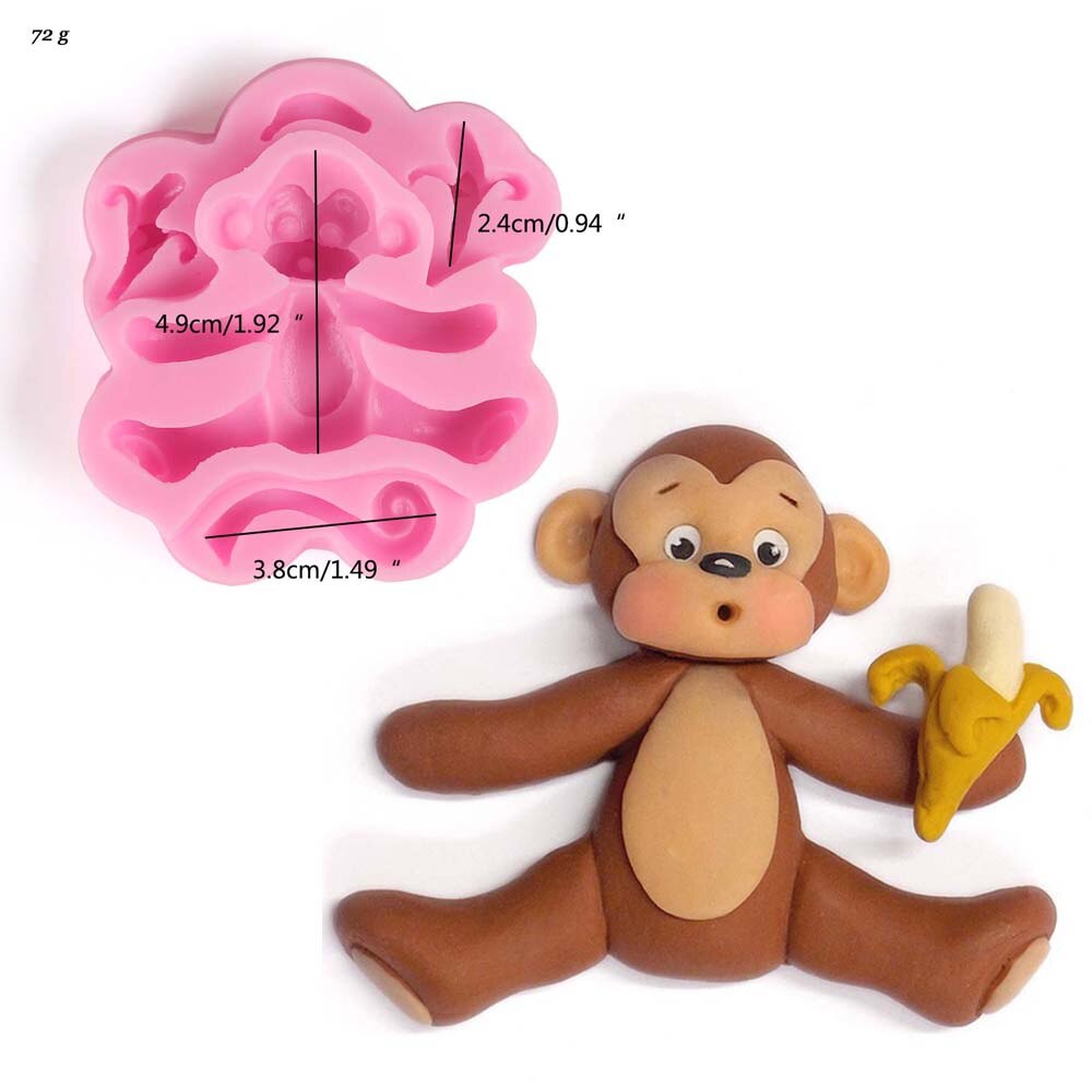 Cake Mold Animals Silicone Mold Biscuit Moldes Fondant Molds Cake Decorating Tools Chocolate Gumpaste Mold Sugarcraft,Cake Tools: Monkey