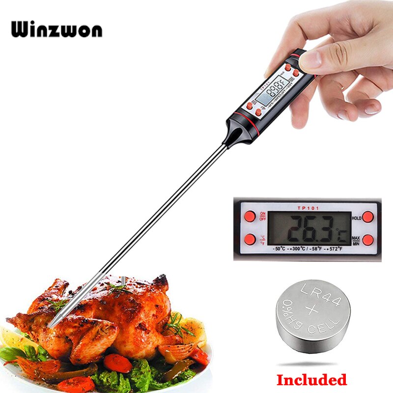 1Pcs Digitale Keuken Thermometer Koken Bbq Eten Probe Vlees Thermometer Rvs Water Melk Thermometer Keuken Gereedschap