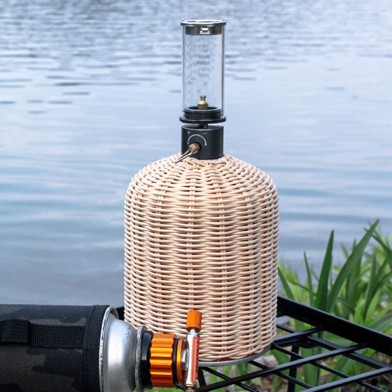 Gas Canister Protective Cover Outdoor Camping 230G Gas Canister Fuel Cylinder Rattan Weave Storage Bag