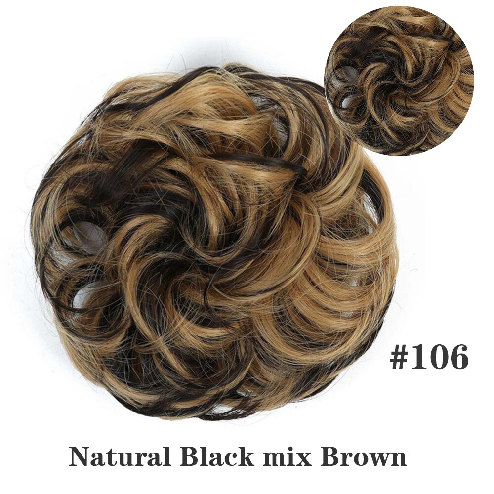 LiangMo Synthetic Hair Bun Extensions Messy Hair Scrunchies Hair Chignon Pieces for Women Hair Donut Updo Ponytail: 106