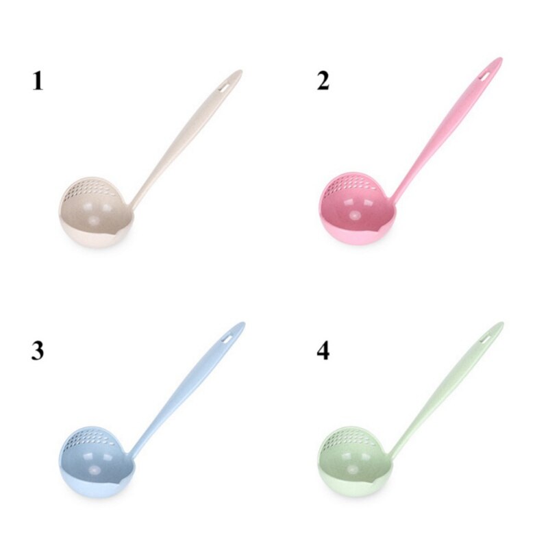 Convenient Pot Tableware Serving Ladle Large Spoon Kitchenware 2 In 1 Soup Spoon Long Shank Kitchen Spoon