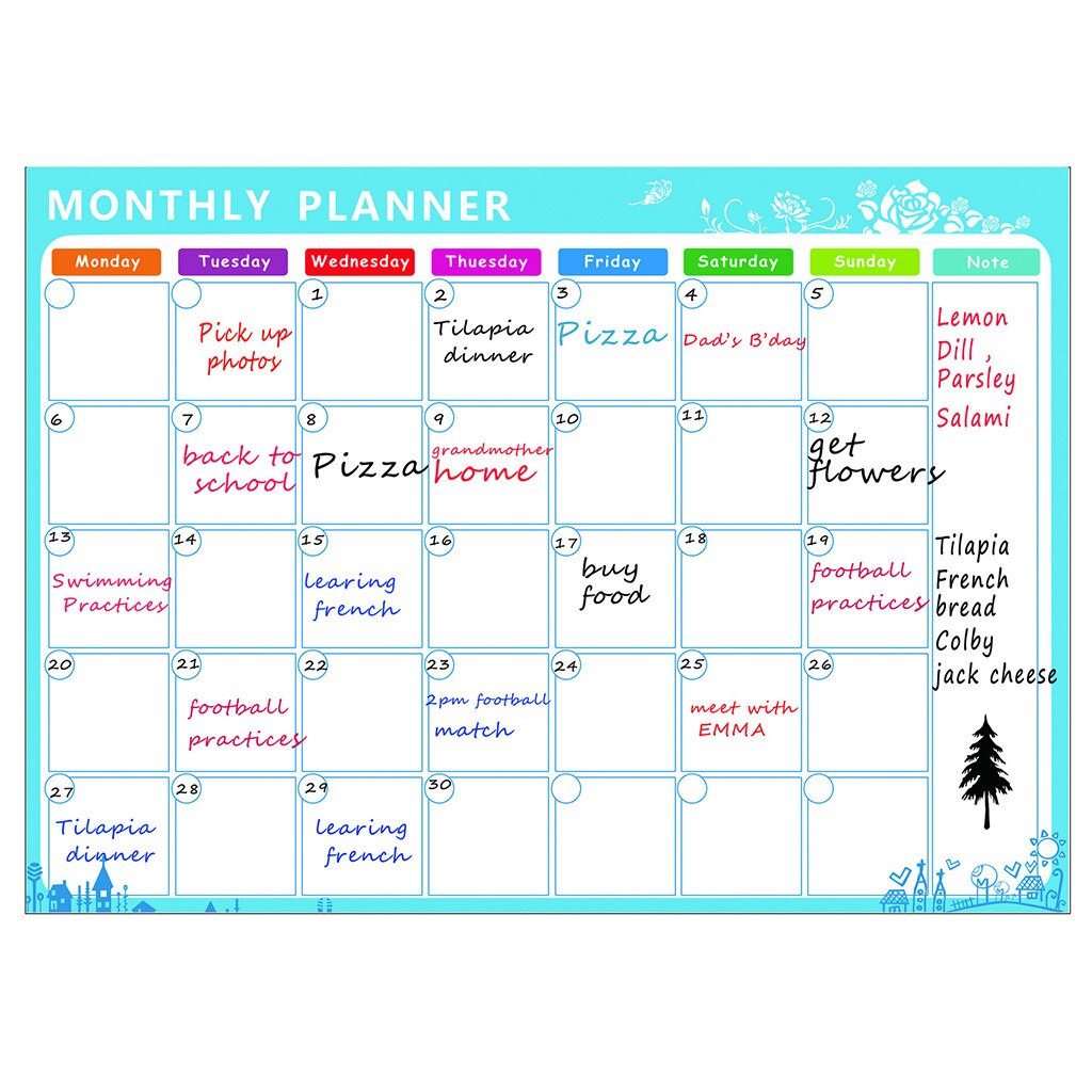 Calendar stickers Refrigerator stickers message Magnetic soft whiteboard foldable magnetic soft whiteboard plan table office