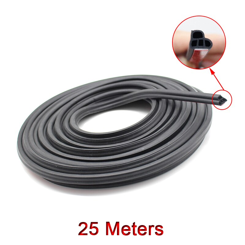 Tiras protectoras de goma para Borde de puerta de coche, molduras de sellado de pegatina automática, accesorios para Interior, 3/5/8/16/25M: 25 meters
