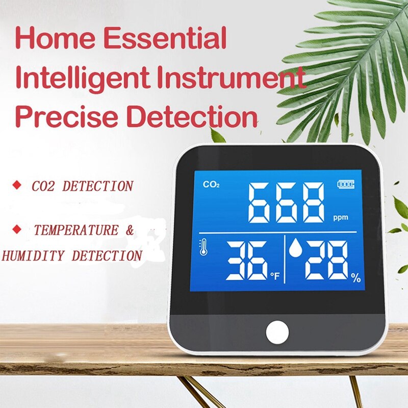JHD-Portable Air Monitor Temperature Humidity Monitor Infrared NDIR CO2 Detector Indoor CO2 Detection
