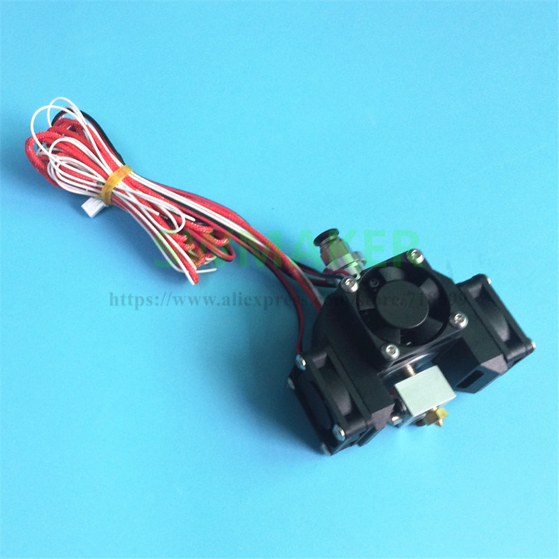 Newest E3D Improved V6 Hexagon End Extruder Super Thermal Dissipation Effect with 3pcs 3010 Fans for 3D Printer Parts