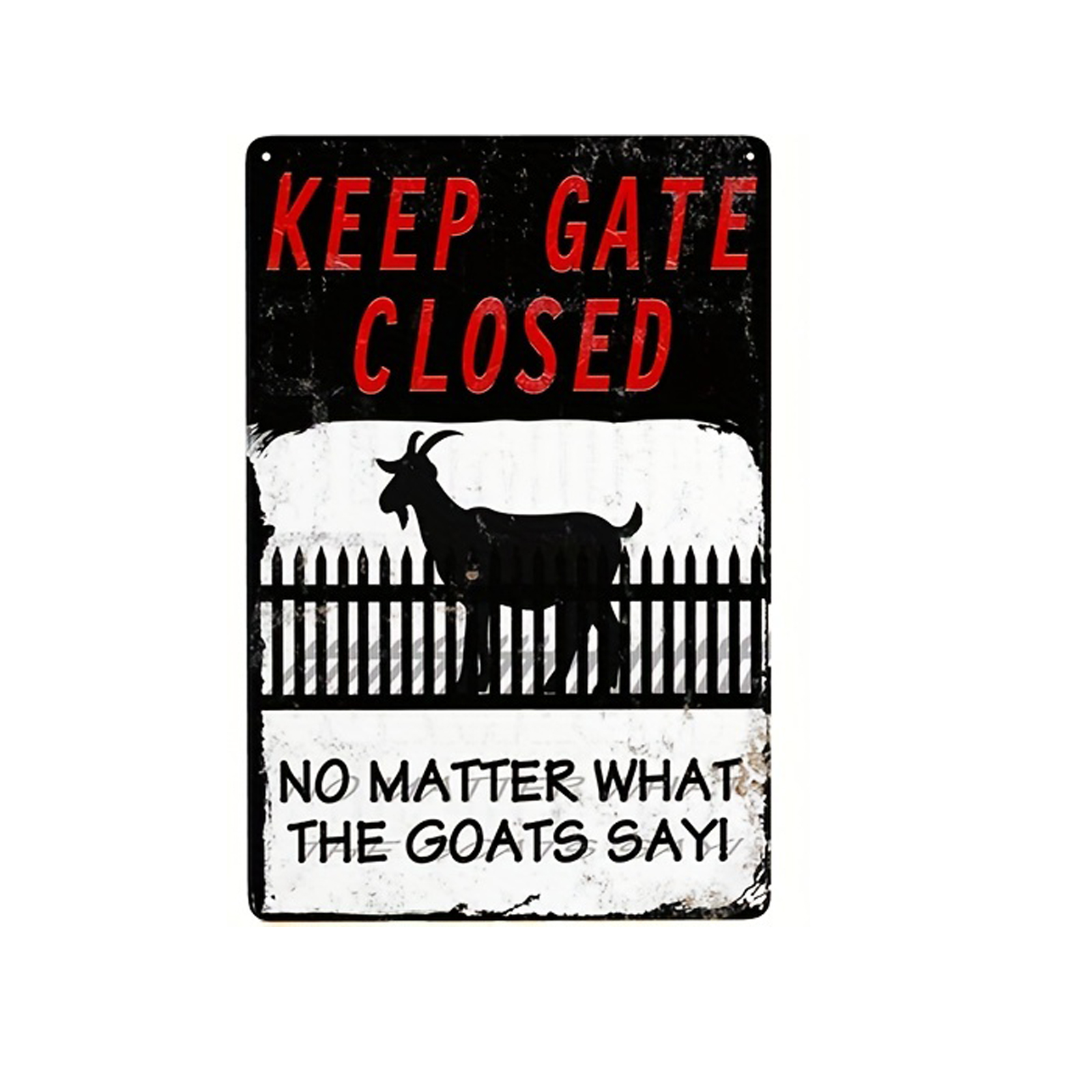 Divertido letrero de granja de cabras: mantenga la puerta cerrada, letrero de precaución de estaño/aluminio de metal para valla de granja, pared de casa y puerta: XL / Rosa claro