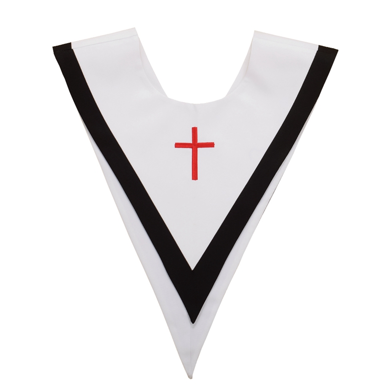 Bufanda de cuello de coro en forma de V, estola de clero de sacerdote