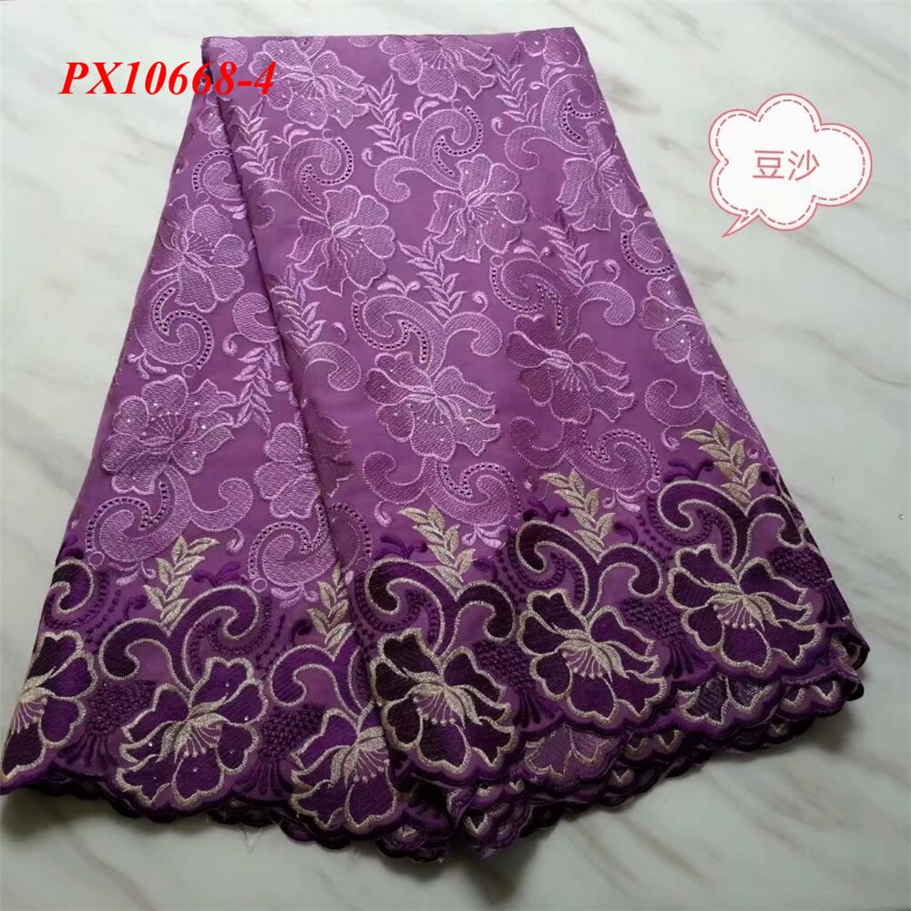 The latest good soft touch Yellow color voile cotton fabric 5 yards women evening dress lace