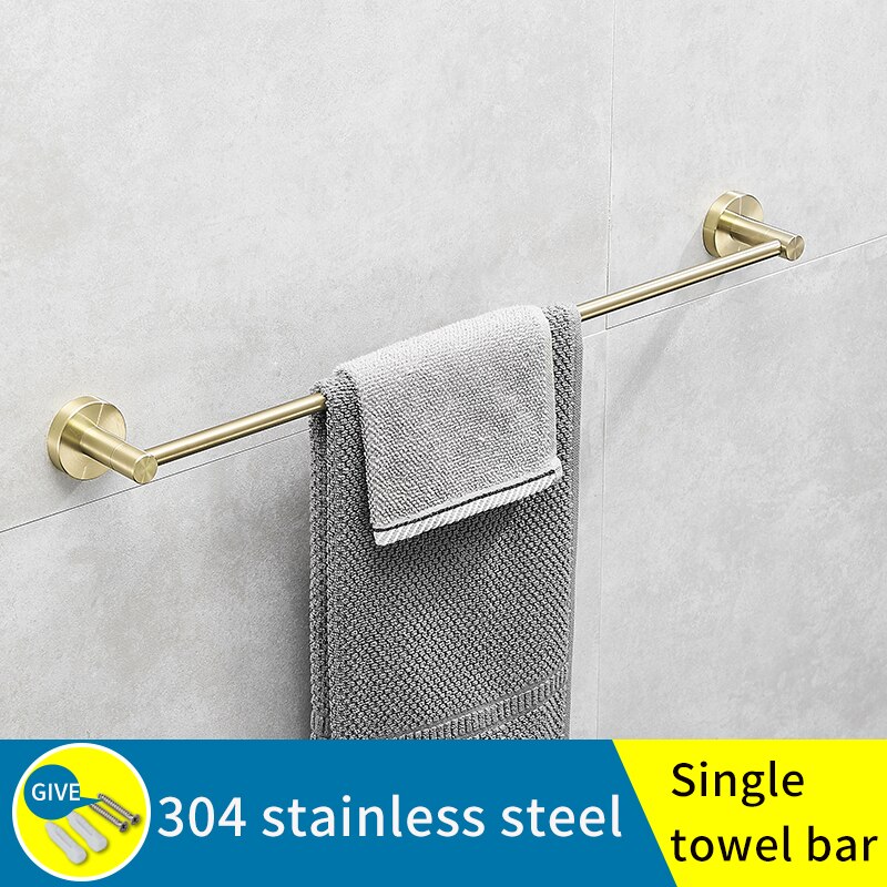 impostato di asciugamani cremagliera oro bagno in acciaio inox portasciugamani montaggio a parete del supporto di ganci appendiabiti ripiano cremagliera di stoccaggio bagno anello di tovagliolo: A-Towel Bar