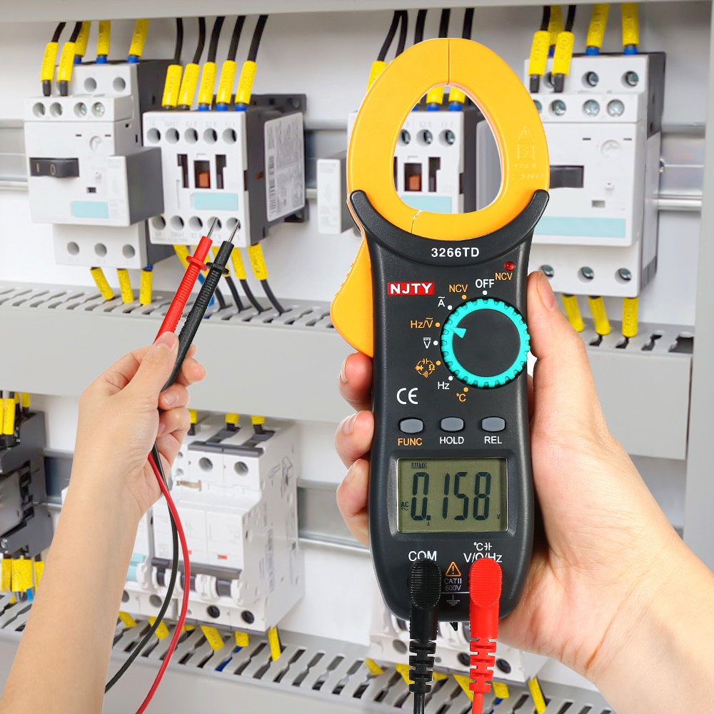 Njty Digitale Stroomtang Stroomtang Amperometric Multimeter 4000 Telt Auto Range Multimeter Met Ncv Test Ac/Dc