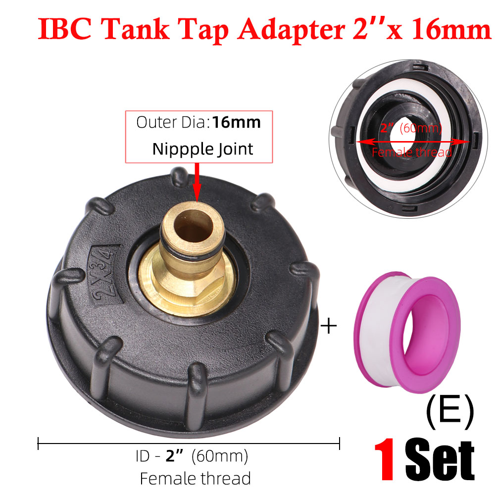 Durable IBC Tank Tap Adapter S60*6 Coarse Thread to 1/2'' 3/4'' 1" 16mm Faucet Valve Fitting Garden Home Connectors Irrigation: Ex1set