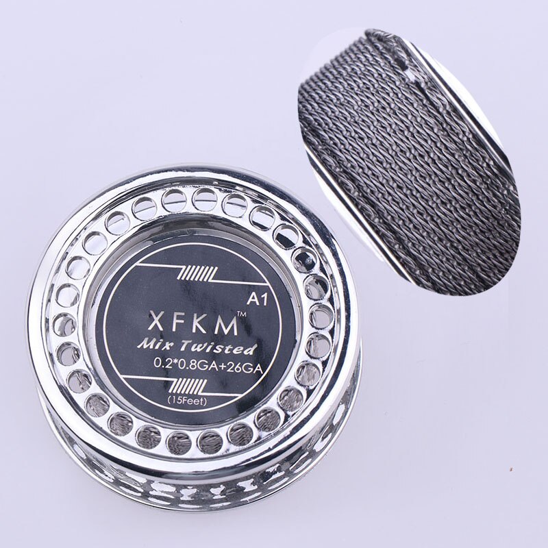 XFKM NI80/A1/316 5 m/rotolo alieno fuso Clapton per RDA RBA atomizzatore ricostruibile fili di riscaldamento strumento bobina alieno Clapton filo di riscaldamento: mix-twisted-A1