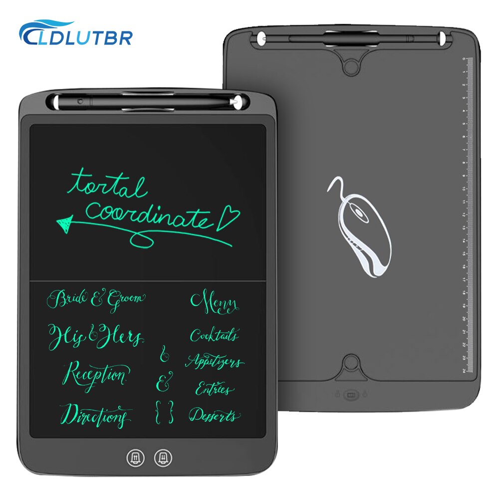 LDLUTBR 12 Inch Split Screen LCD Handwriting Tablet Digital Drawing Board Electronic Writing Doodle Scribbler Wrting tablets: black