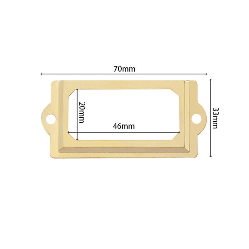 10 st antik etikett ram visitkort ram låda dekoration ram box ram metall ram handtag 70 * 33mm: Gul