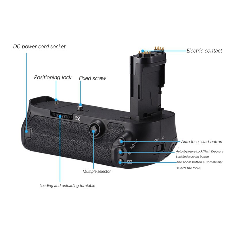 Poignée de batterie pour Canon EOS 5D4/5D Mark IV SLR, boîtier de batterie LP-E6 avec bouton multifonction