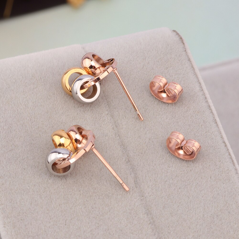 Trendy Rose Goud Kleur Romeinse Cijfers Roestvrij Staal Stud Oorbellen Voor Vrouwen Meisjes Beste Sieraden Vrouwelijke Bjioux E1750