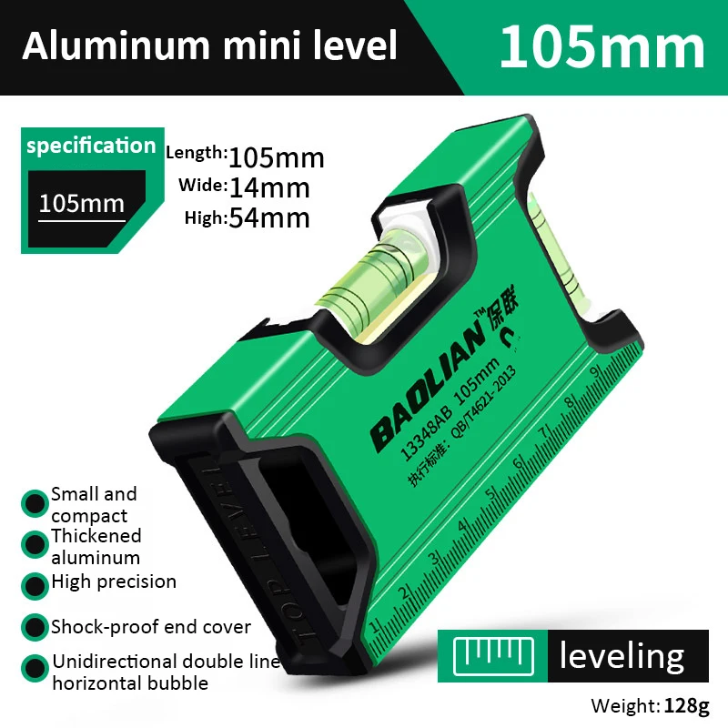 High Precision Level Ruler,Multi-function Magnetic Level Ruler,Aluminum Structure Spirit Bubble Level Gauge Horizontal Measure: WHITE