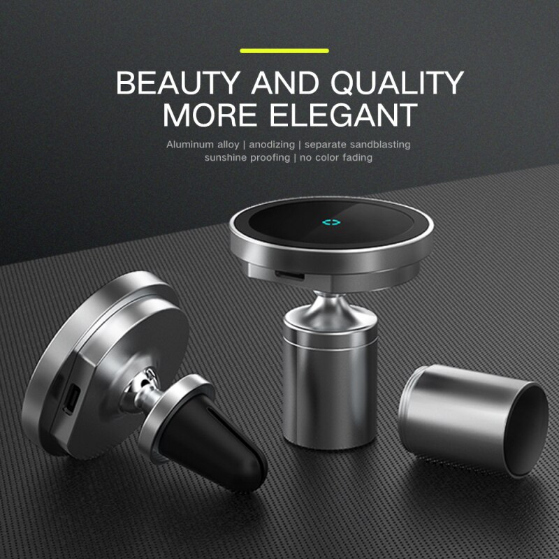 15W Fast Charging Stand Voor Iphone 12 12 Pro Max Magnetische Draadloze Autolader Airvent Mount Magneet Magsafing Telefoon auto Houder: Default Title