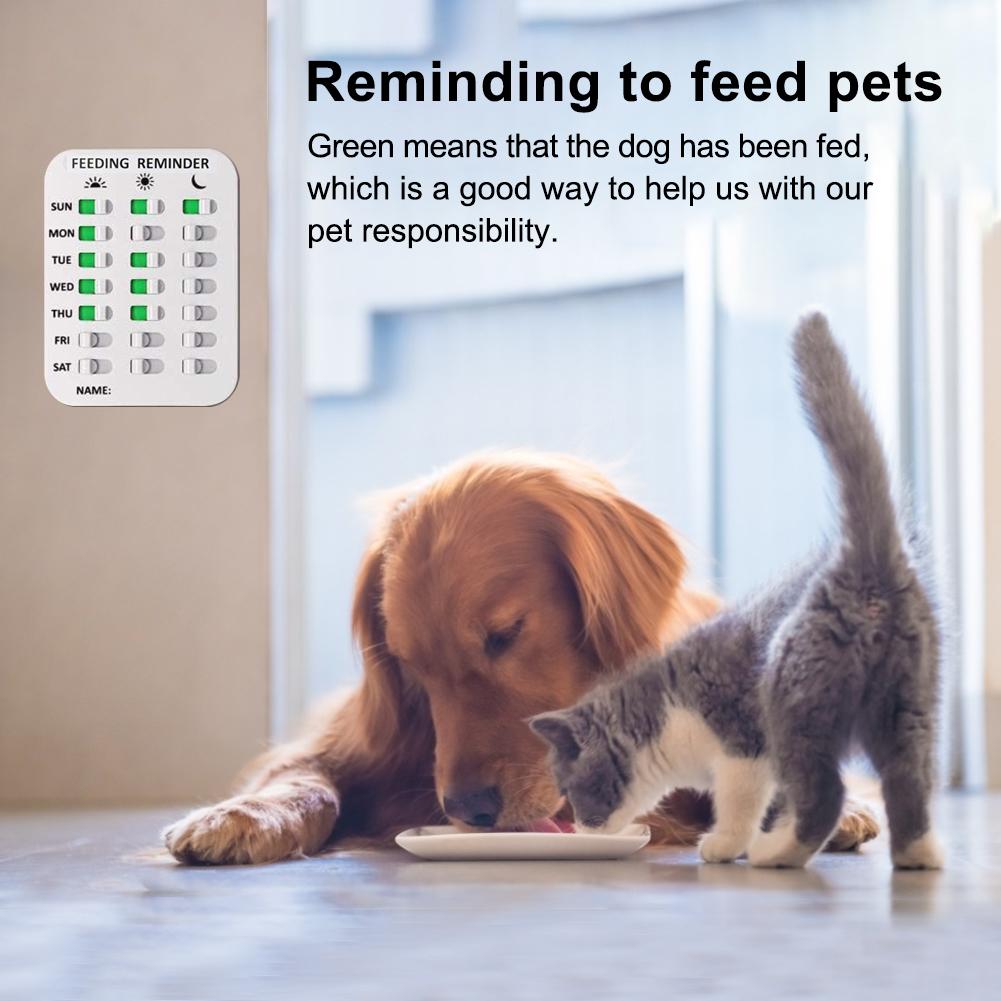 Dog Feeding Reminder Pets Feeding chart Elderly Sticker Daily Indication Chart 3 Times A Day Reminder for Puppy/Kids/Old People