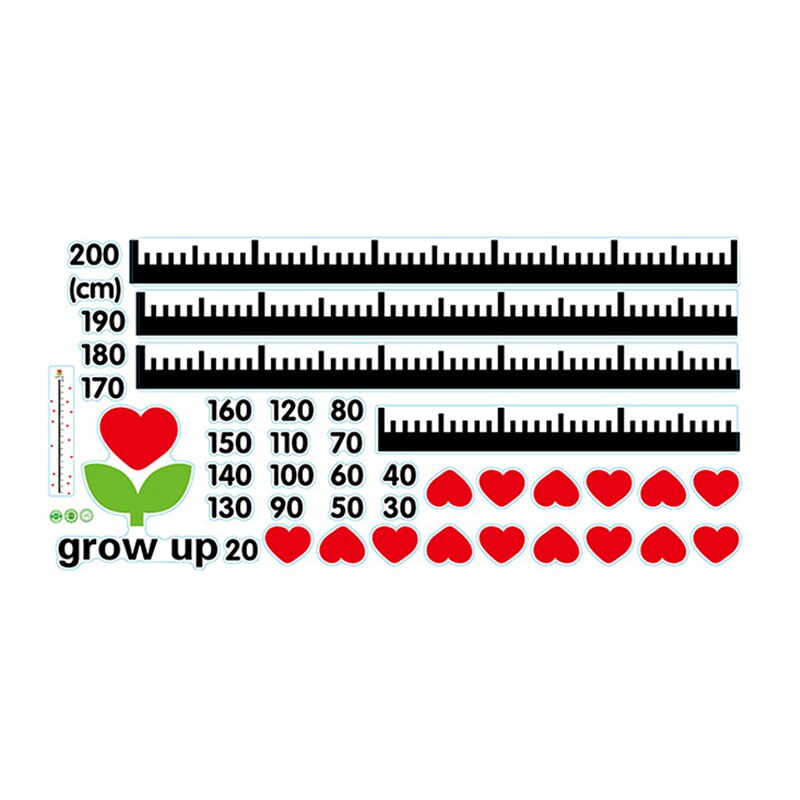 Height Measure Wall Sticker Cartoon Home Decoration Growth Chart Decals for Kids Room Nursery PRE Decorative Growth Charts: 2