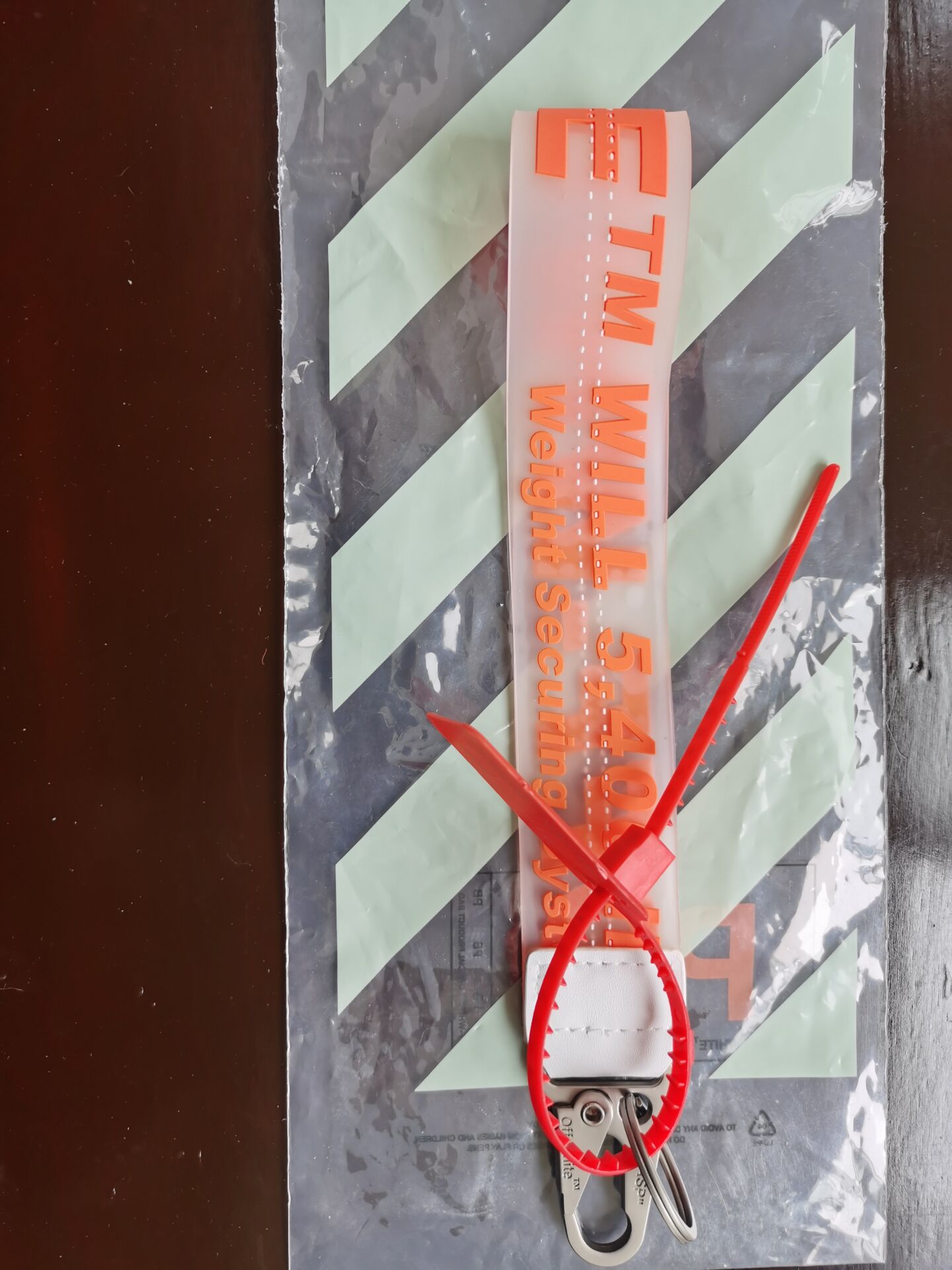 Off White Keychain Transparent PVC Jelly Letter Key Ring Jeans Waist Bag Mobile Phone Case Bag Camera Bag Pendant Key Chains: Orange