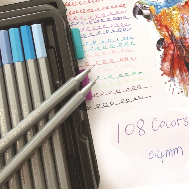 Fine Point Sign Pen 108 Fineliner Pens Colored Fine Tip Markers 0.4 mm... – Grandado