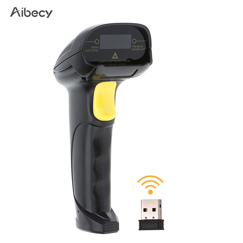 Aibecy 2-In-1 2.4G Draadloze Barcode Scanner & Usb Wired Barcode Scanner Automatische Handheld 1D Bar code Scanner Reader
