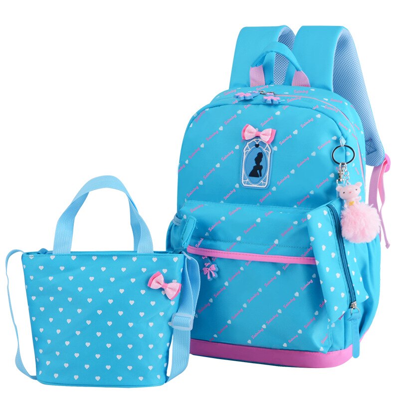 3 Stks/set Ster Afdrukken Kinderen Schooltassen Voor Meisjes Tieners Rugzakken Kids Orthopedie Schooltassen Rugzak Mochila Infantil: sky blue 3