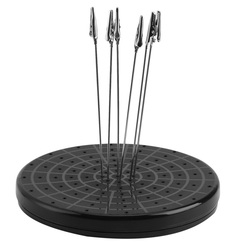 360-Rotating Spray Paint Stand Base with 6 Metal Alligator Clip Rods for Model Building Tool Set
