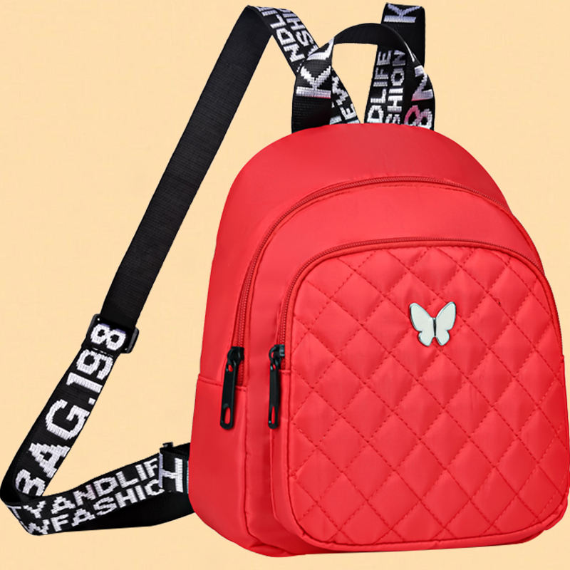 Rugzak dames Koreaanse versie van alle modieuze Oxford stoffen rugzak mode vrije tijd grote capaciteit reizen schooltas: Rood