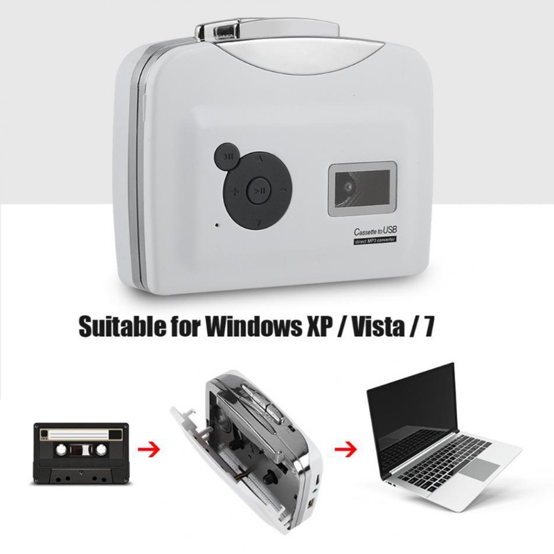 Small Lightweight Cassette to MP3 Converter Players With USB Ports USB Cassette to MP3 Converter No Need Computer