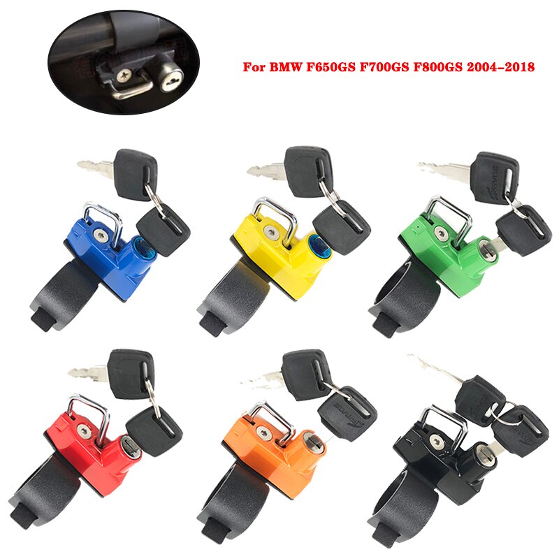 Motorcycle Helmet Lock Kit Aluminum with 2 Keys For BMW F650GS 650GS F700GS 700GS F800GS 800GS 2004