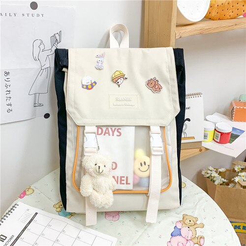 Transparante Rugzak Vrouw Laptop Tas 15.6 Inch Leuke Kawaii Japanse Stijl Rugzakken Voor Tienermeisjes School Ita Tas Vrouwen H220: black