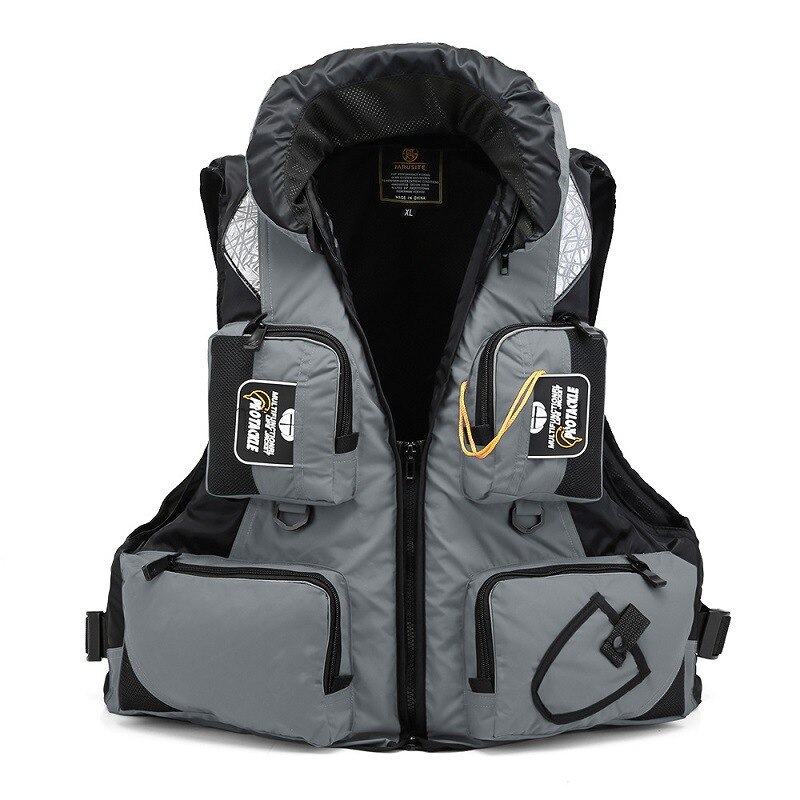 Outdoor Sport Auftrieb Angeln Schwimmweste Jacke Einstellbare Mesh Mutil-Tasche Männer Schwimmen Leben Jacke Sicherheit Driften Westen: hui / L