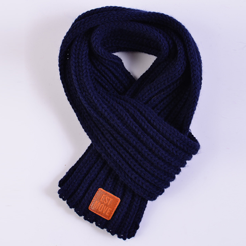 Populaire garçons filles tricoté écharpes belle automne hiver nouveaux enfants offre spéciale mignon bébé solide écharpe 1PC: Asphalt