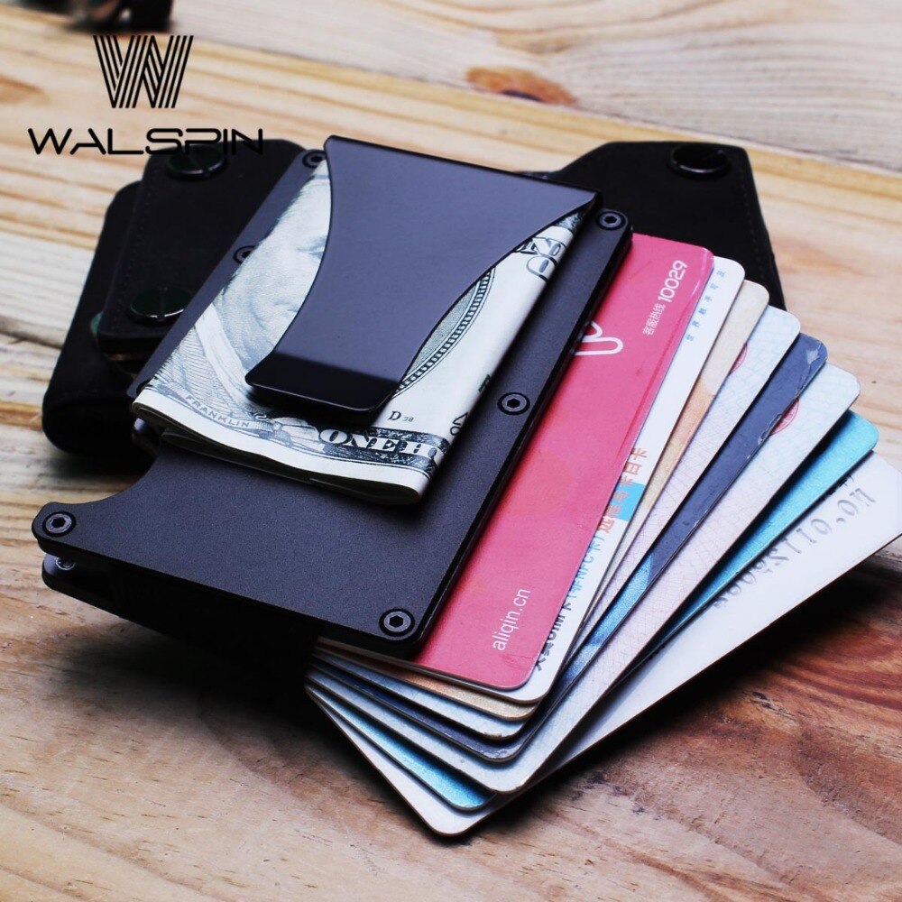 Aluminium Minimalistische Slim Wallet voor Mannen & Vrouwen Mini Pocket Case Protector & Credit ID Kaarthouder RFID Blocking