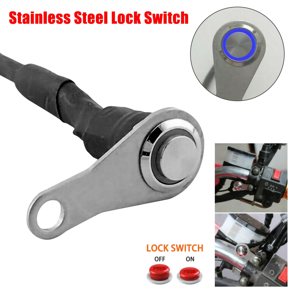 Rvs Led Motorfiets Switch On-Off Stuur Verstelbare Mount Waterdichte Schakelaars Knop DC12V Koplamp