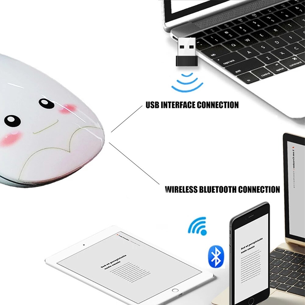 Draadloze Bluetooth Muis 5.0 Usb Optical Computer Mini Slanke Muis 1600Dpi Voor Computer Xiaomi Huawei Lenovo Ipad Pc Accessoires