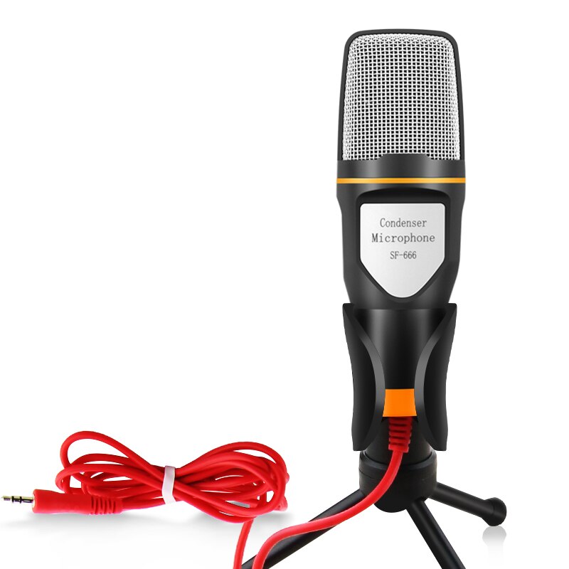 3.5mm Plug Condenser Microphone Home Stereo MIC With Desktop Tripod Anchor Live Microfone Singing Recording Mic for Podcast