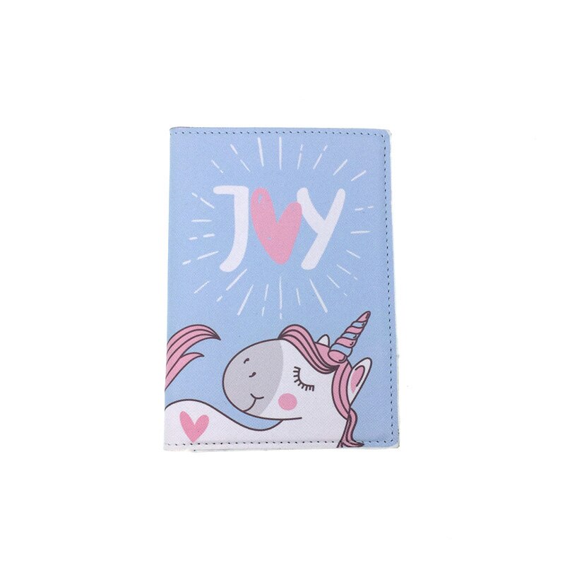 beignet licorne motifs protège-passeport femmes et hommes voyage passeport couverture en cuir avec 6 styles pour choisir: Bleu ciel