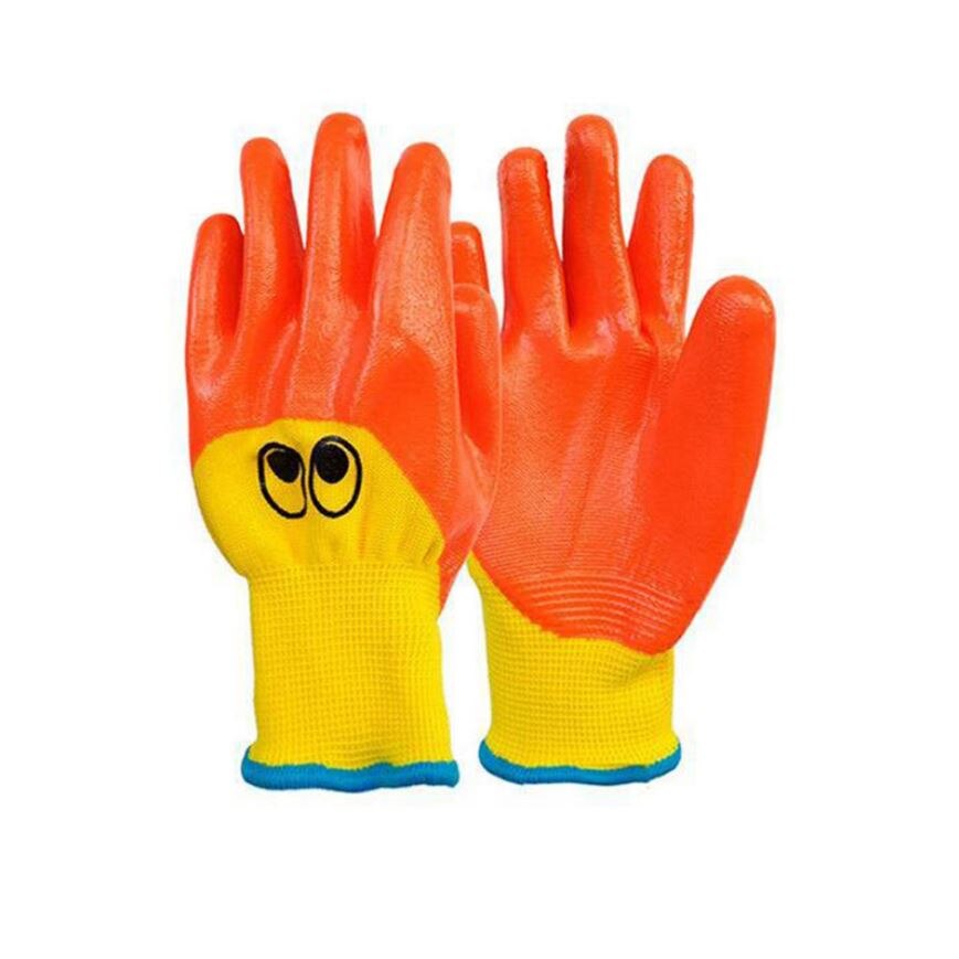 Crianças respiráveis luvas de jardinagem crianças dos desenhos animados domésticos resistente a óleo animal antiderrapante luvas de trabalho manual anti-facada