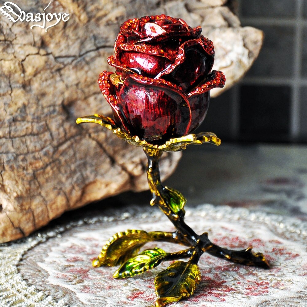 Rose Ring Box Sieraden Collectebus Bruiloft Cadeau Voor Vrienden Romantische Tafel Opslag