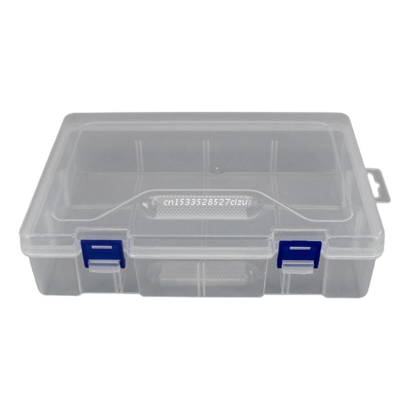 Transparante Opbergdoos Met Deksel En Gespen Puzzel Component Schroef Organizer: Blue