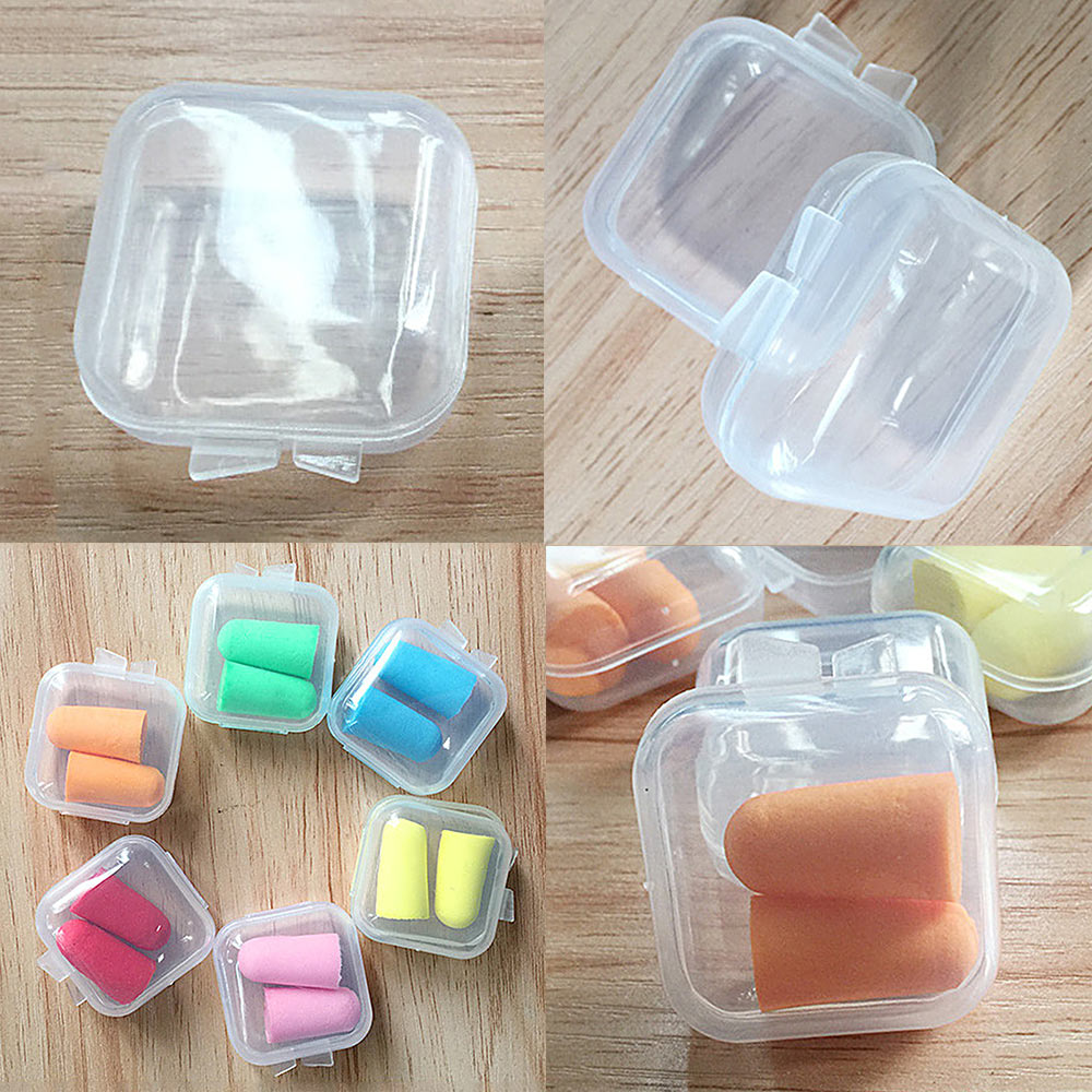 20/30/50 pièces en plastique petite boîte carrée avec bouchon d'oreille boîte de poisson crochet boîte Mini boîte de rangement et organisateur