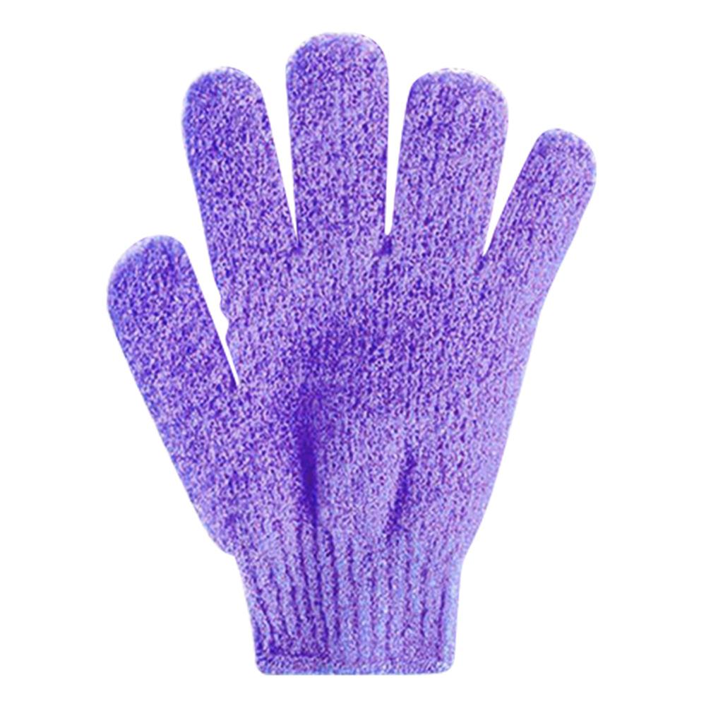 1pc fem fingre badehandske brusehåndklæde scrub badehandske fem fingre badehandske hammam scrub mitt magisk handske spa eksfolierende: Lilla