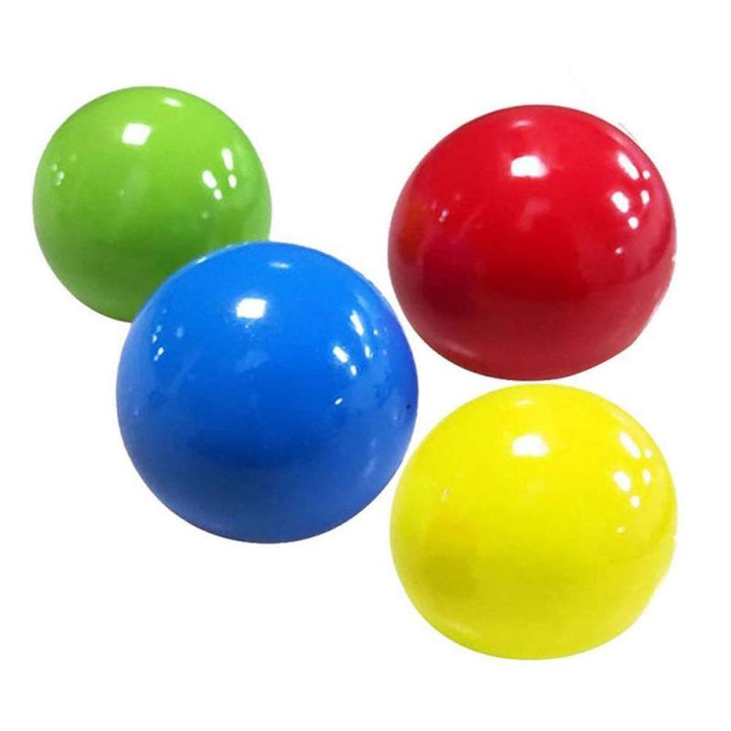 Kids Toys Stick Wall Ball 45MM/65MM Decompression Sticky Squash Ball Luminous Suction Decompression Toy