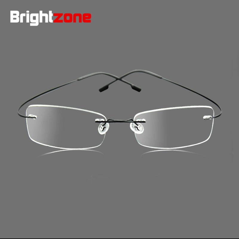 9 Colors Lightest Optical glasses Memory Titanium Alloy Rimless Frame Myopia Prescription Glasses 1.56 1.61 Progressive Lenses