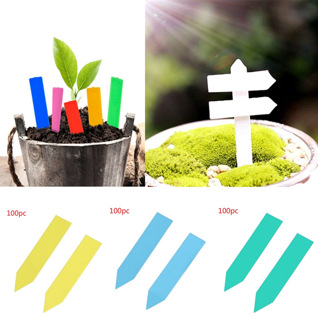 100 Stuks Tuin Groente Marker Plastic Plant Zaad Labels Pot Marker Kwekerij Stake Tags 5Cm X 1Cm
